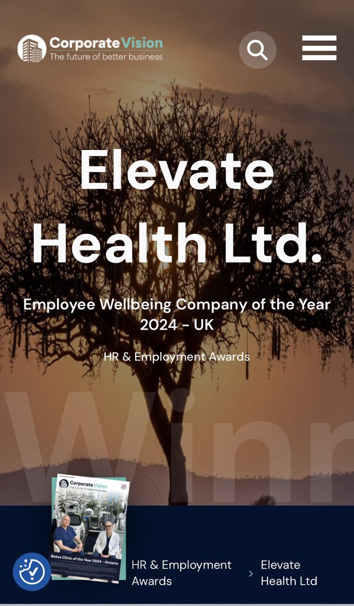 So this happened 🙌 ‘Employee wellbeing company of the year 2024’