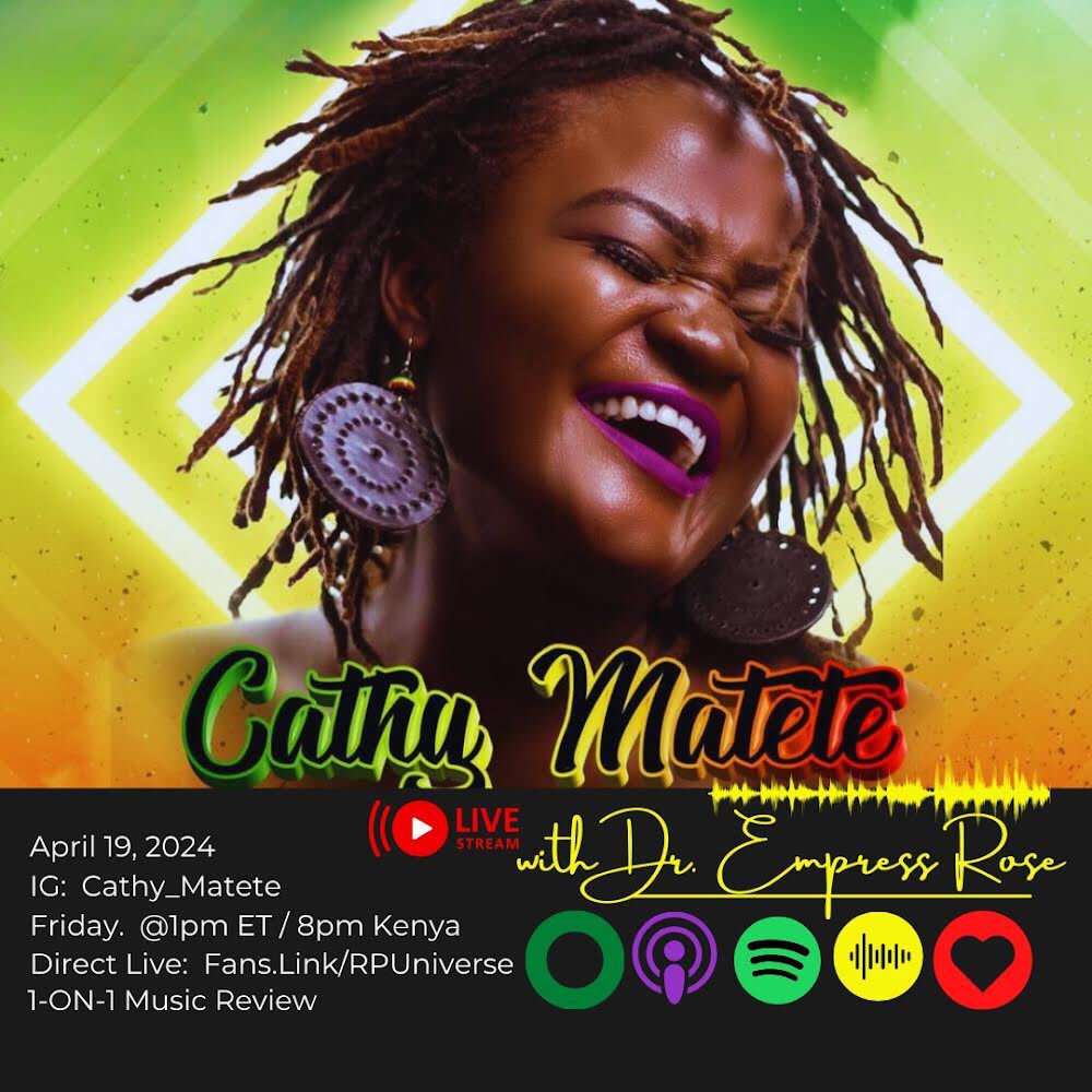 Tune in tonight from 8pm EAT as i catch up with the lovely Dr. Empress Rose on the 1-ON-1 Music Review show! Catch the interview live on her IG, Twitter & Youtube platforms 🌊🌊🌊 See Flyer for full details. @empeesing 💗 #MilesAway #CathyMatete