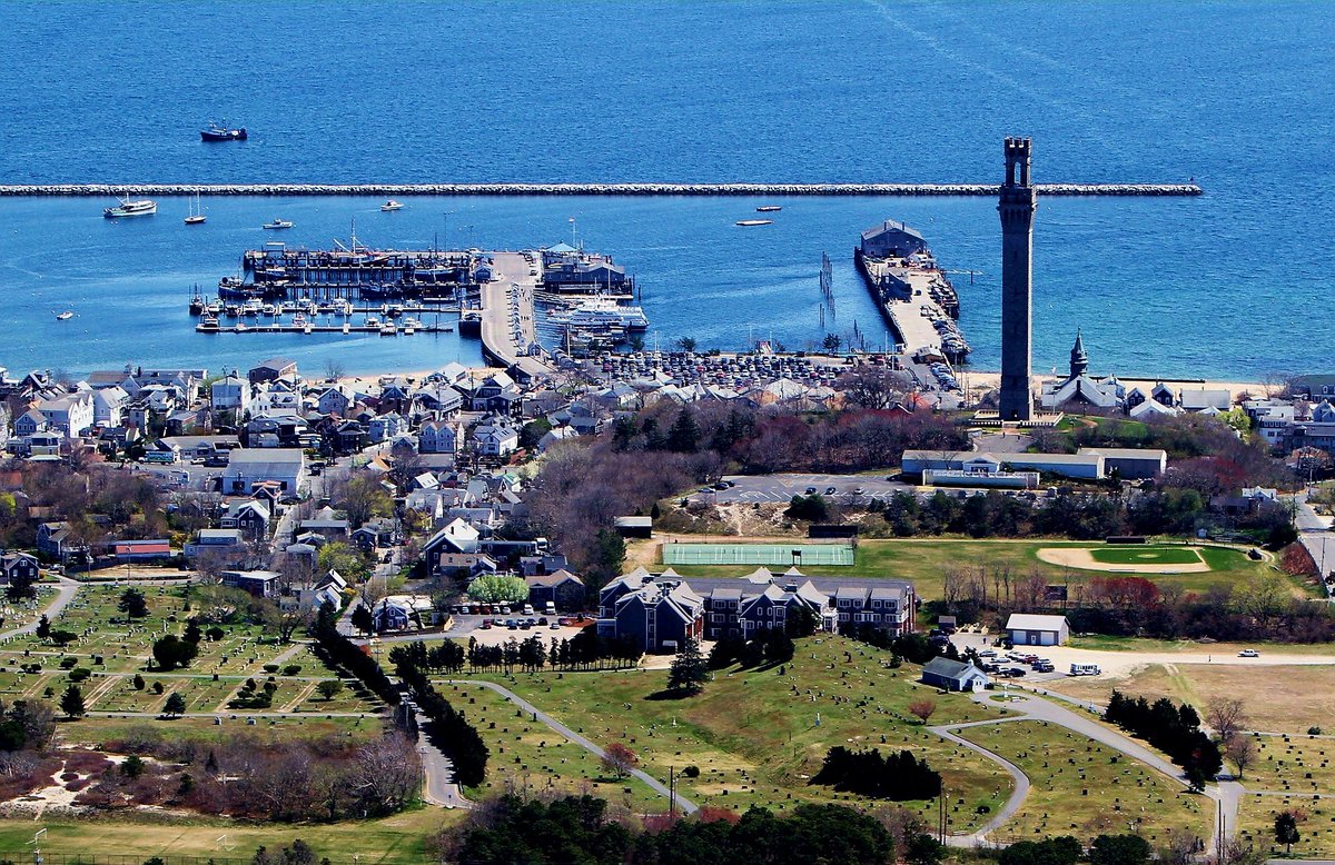 Bird's-eye look at Provincetown on a sunny Spring day. #CapeCod