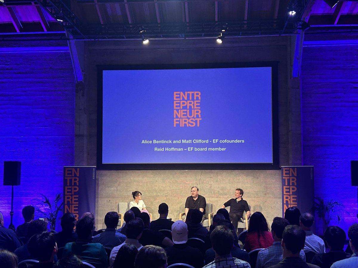 Well that was cool @reidhoffman, @Alicebentinck and @matthewclifford. You can check out who pitched at @join_ef’s Demo Day this week here bit.ly/4bkhj7d