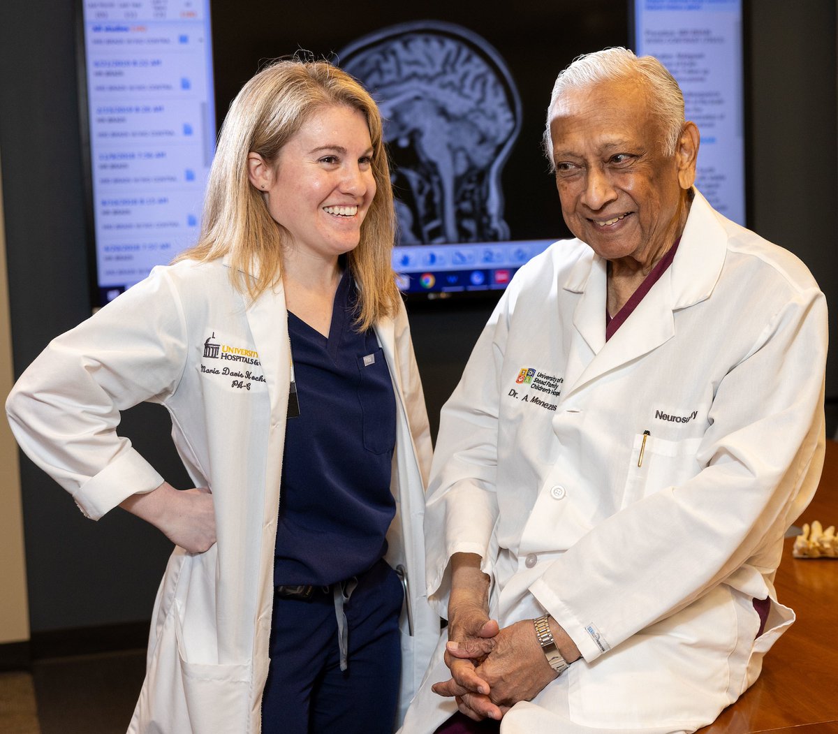 In 1999, Arnold Menezes, MD, treated 8-year-old Maria Davis, who had a brain tissue defect and a cervical spine disorder. Today, Maria is a certified physician assistant with UI Health Care. Meet this world-renowned neurosurgeon with 50 years at @uiowa: spr.ly/6017bRh1c