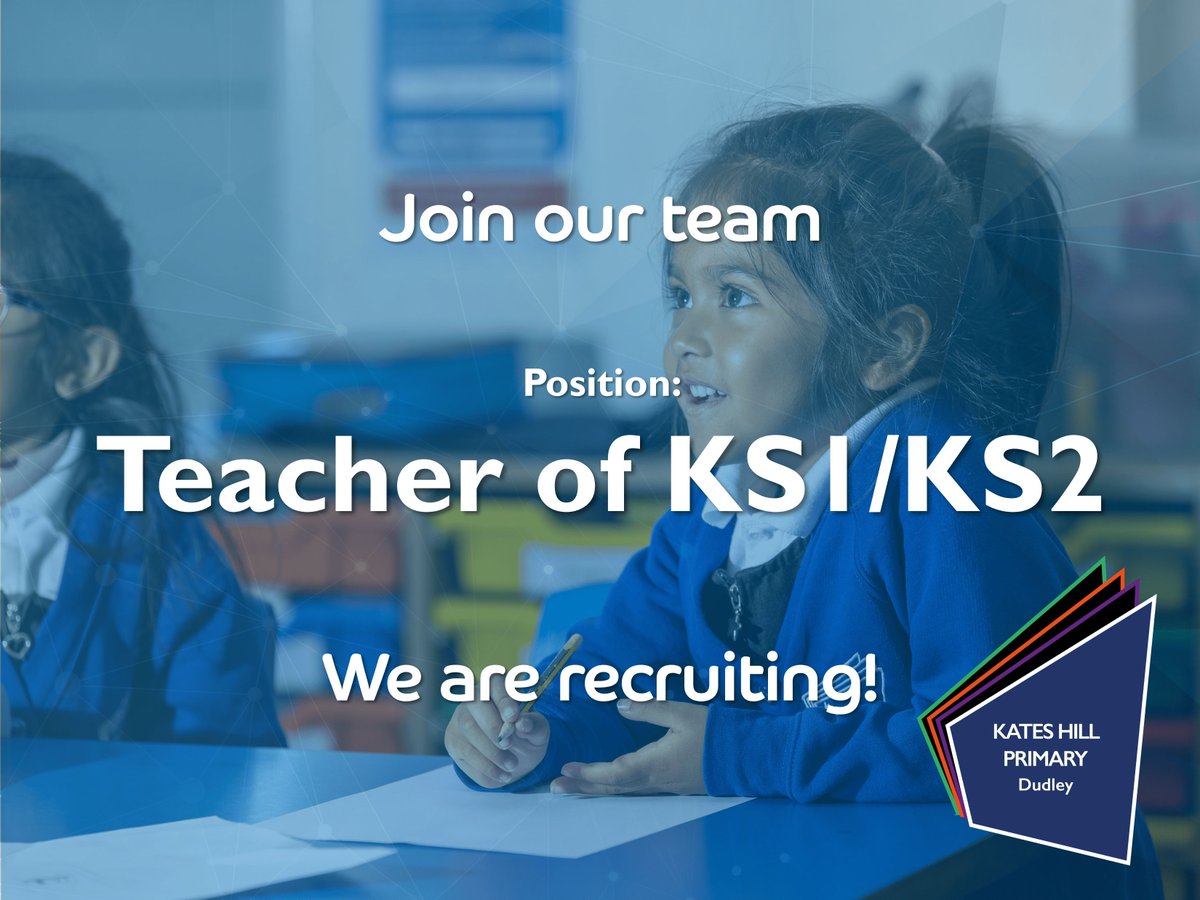 Kates Hill Primary is Recruiting!

We have an exciting opportunity for a KS1 or KS2 teacher to join the team. ECT's are welcome to apply and part time / job share may be considered for this role. Discover more: buff.ly/3T0zkxw