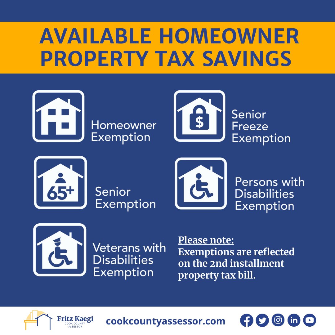 Monday, April 29 is the deadline for homeowners to apply for property tax exemptions. Learn more here or contact your county commissioner: cookcountyassessor.com/exemptions?utm…
