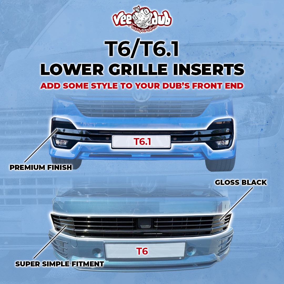 If you’re looking to add some style to your T6 or T6.1's front end, then our Lower Grilles & Trims are the perfect products for you! 🤙 Browse our range of Front Styling options including Grilles and Trims below! 😎 T6 - veedubtransporters.co.uk/product-catego… T6.1 - veedubtransporters.co.uk/product-catego…