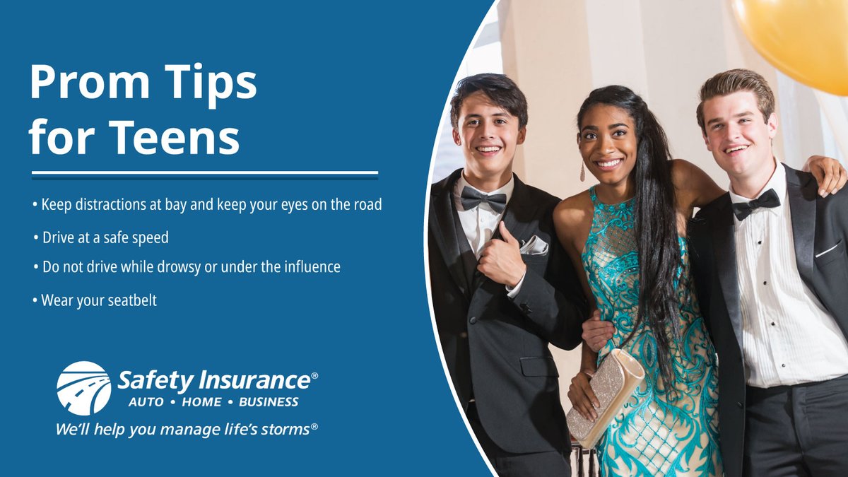 Prom season is among the deadliest for teen drivers. If you choose to drive on prom night, follow these tips to keep yourself and your passengers safe. #ManageLifesStorms #DistractedDrivingAwarenessMonth