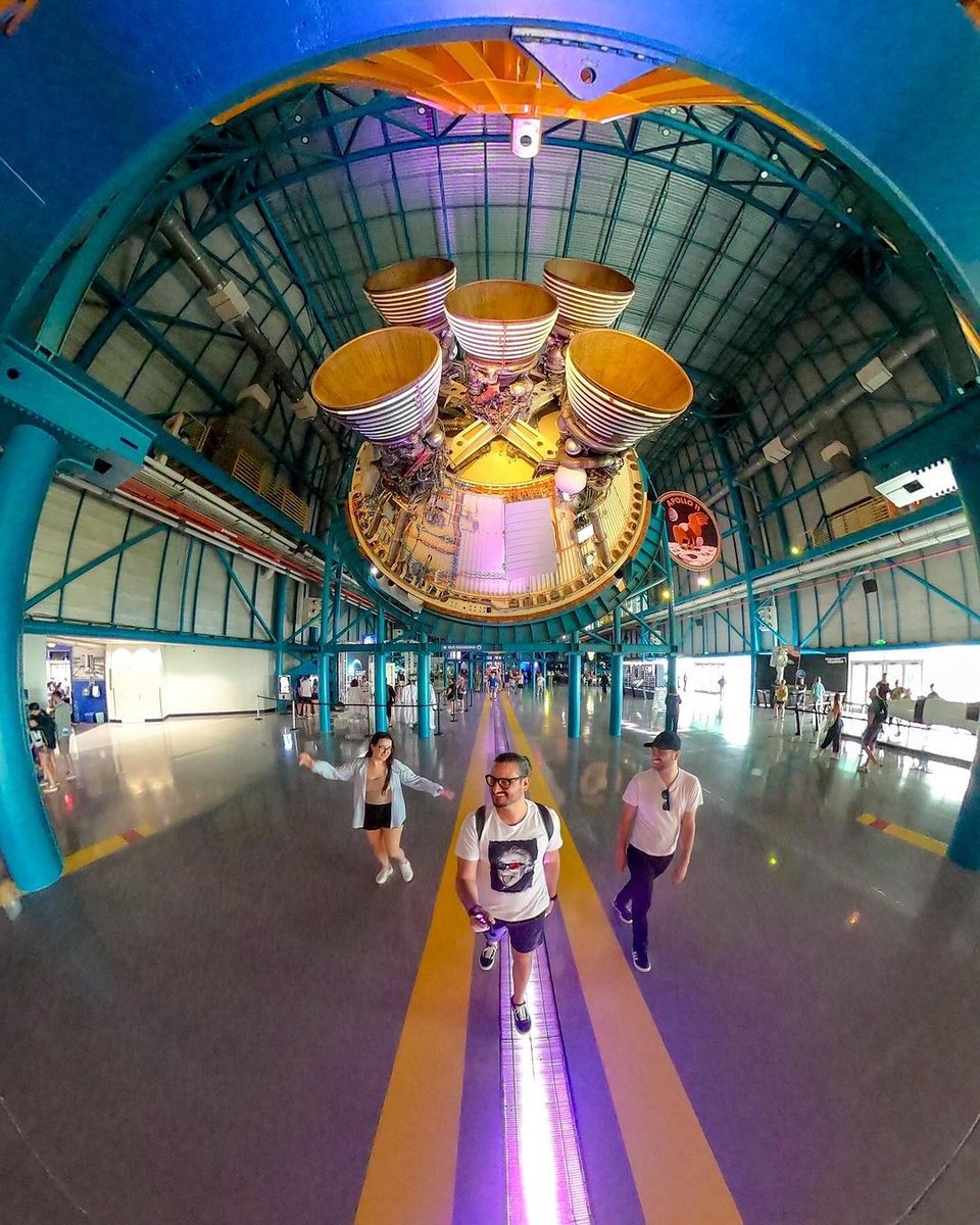 Stand in amazement under the Saturn V rocket. 🚀 📸: tinyurl.com/yc7uepz4