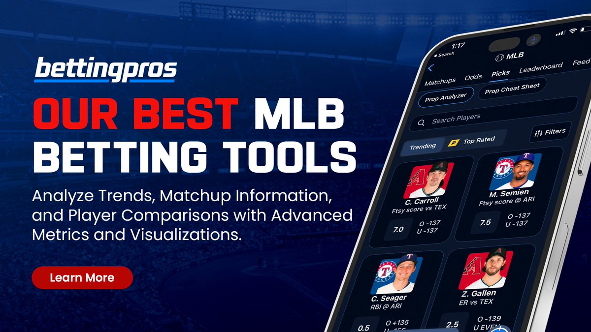 MLB, NBA, NHL.. with so much going on in the world of sports, you ned to be on the BettingPros app and take advantage of the best betting tools anywhere! Download ⬇️ bettingpros.com/appDownload/?t…
