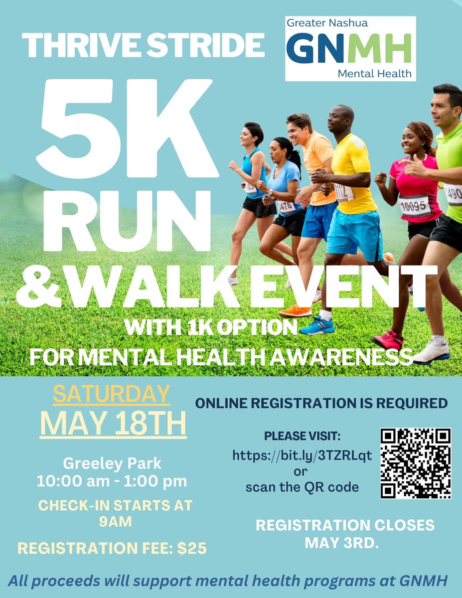 Have you registered for our 5K Thrive Stride Walk/Run yet? No?  Then please check out the flyer and then go to ow.ly/mlj150QHZwu to get involved!  See you there! 🏃🚶‍♀️