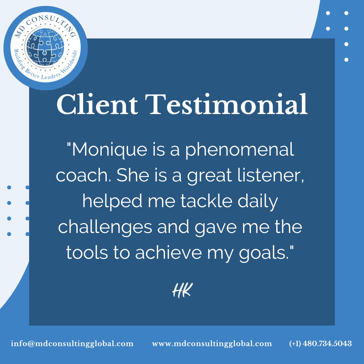 #testimonial #exceutivecoach #professionaldevelopment #leadershipcoaching #businesscoaching #MDConsultingGlobal