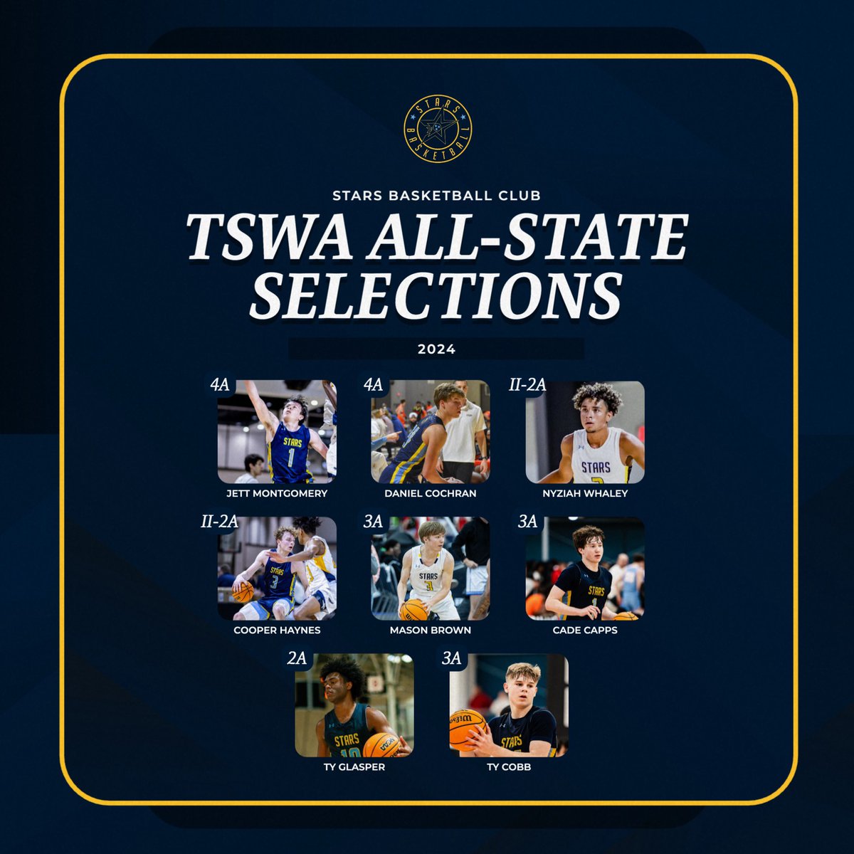 STARS had 8 players named to the TSWA All-State teams! Congrats to these guys on great seasons!🌟#morethan @risecircuit @UANextBHoops