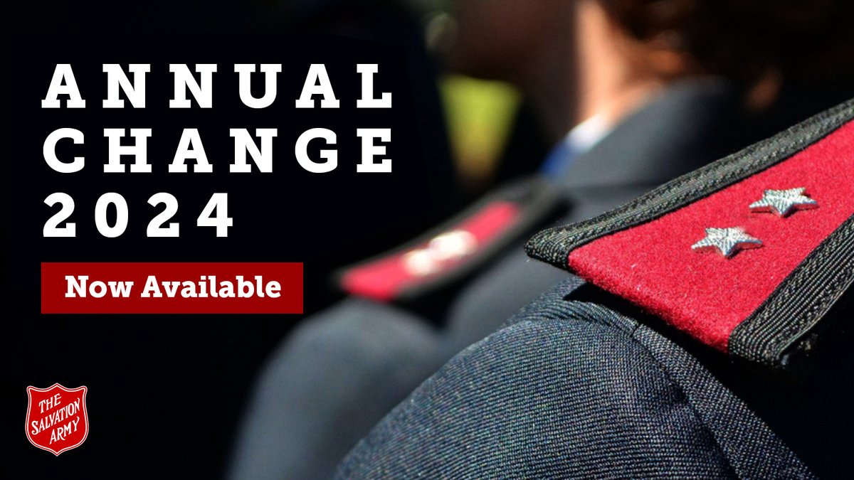 The 2024 Annual Change is now available. Follow the link for a complete list of new appointments for the Canada and Bermuda Territory: issuu.com/salvationist/d…