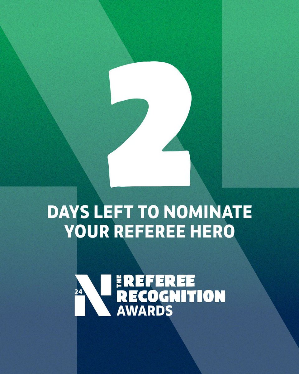 Time’s running out to nominate the grassroots referee you think deserves a national award. 🏅 Who do you know who deserves to be a winner? Nominate them today! 📝 🔗 englandfootball.com/participate/re… #RefereeRecognitionAwards