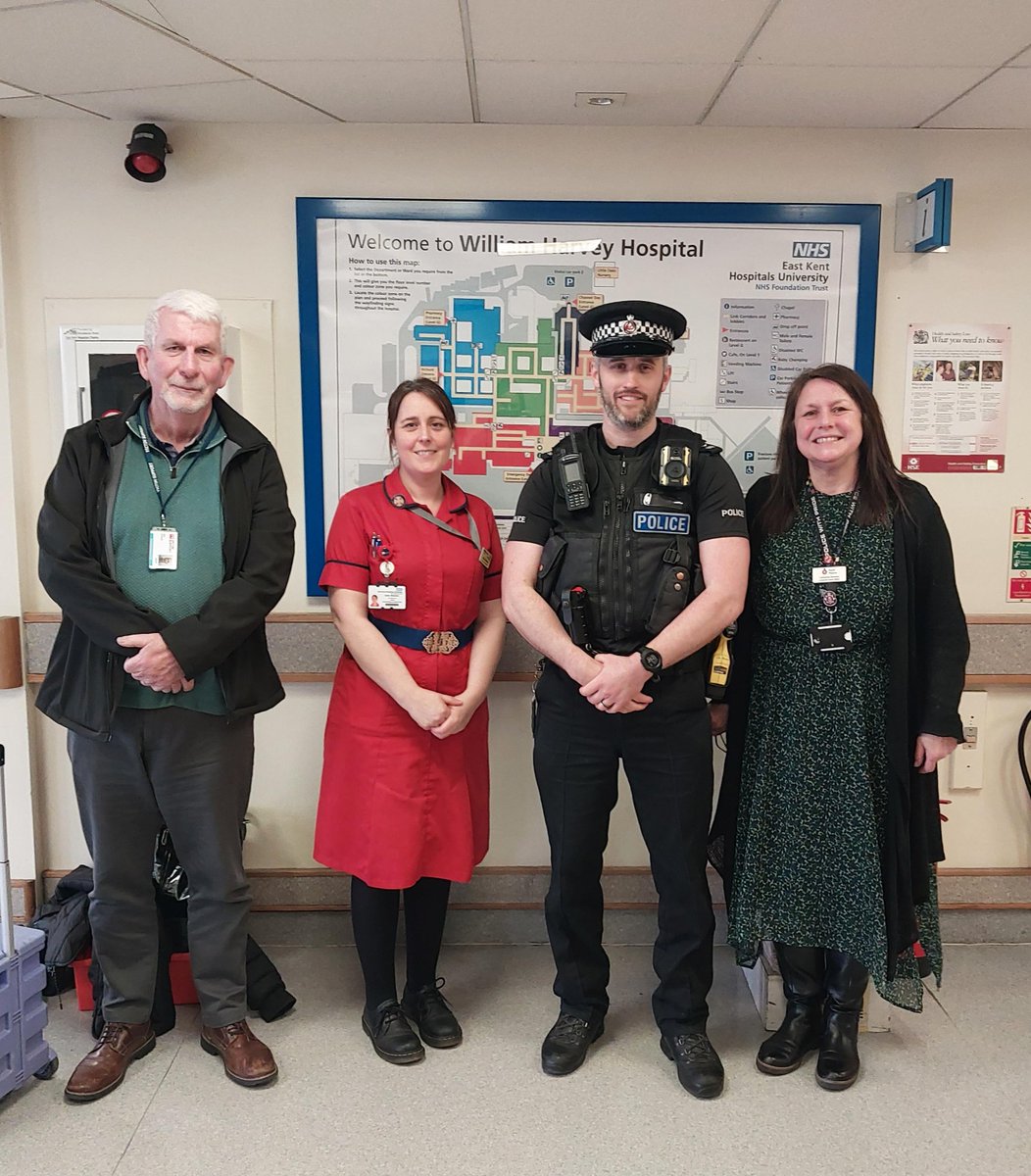 A Victim Based Crime Team Police Officer, Community Liaison Officer and a Victim Support Advocate have attended William Harvey Hospital today to speak to staff about Hate Crime, including what it is and how to report it. A very positive engagement was had. #NoPlaceForHate