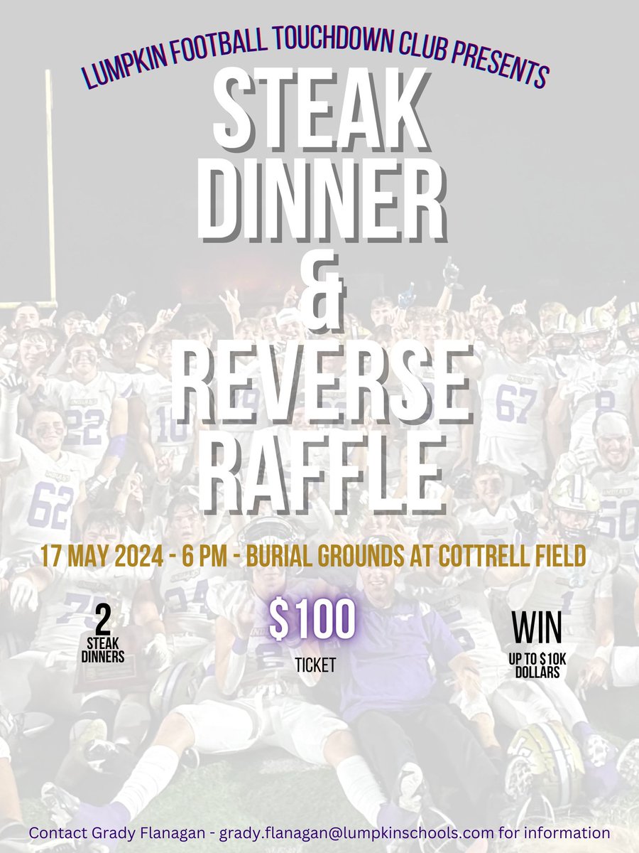 One of the most highly anticipated days in our calendar is just a little under a month away. Get your Reverse Raffle Ticket NOW!!! May 17th at the Burial Grounds!!!