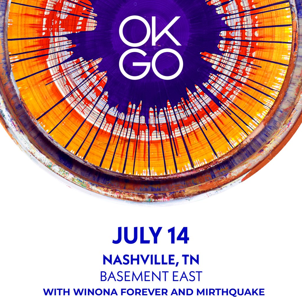 ON SALE NOW! @okgo plays The Beast on July 14th with Winona Forever and Mirthquake. Grab your tickets at the link while you can. bit.ly/3JfFuYa