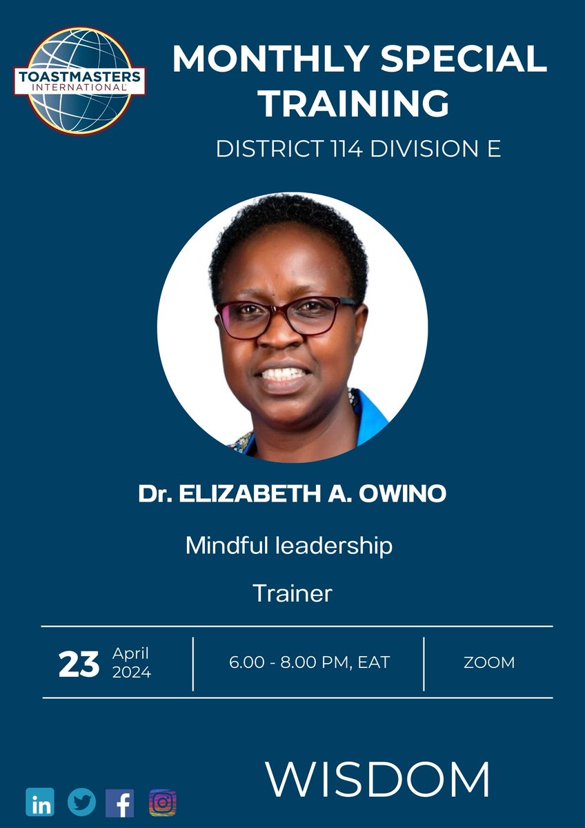 DivisionE_TM's tweet photo. Introducing Dr. Elizabeth A. Owino, a counseling Psychologist and the Director of Quality Assurance at the University of Kigali. 
Register in advance for this meeting:
https://t.co/pAp1gyGGz8 https://t.co/fAWfHMHtGu