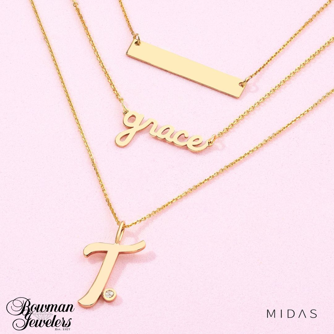 With this personalized jewelry, gifting is now easier.

#gifting #mothersdaygift #graduationgift #personalizedgift #giftingideas #jewelry #goldjewelry #personalisedjwelry #customisedgift #midaschain #midasjewelrycollection #bowmanjewelers #johnsoncity #tennessee