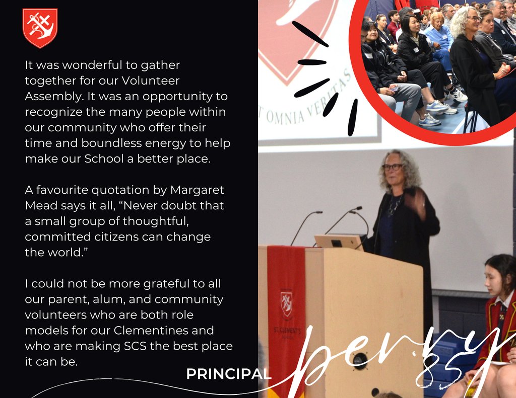 In this week’s #PostcardFromSCS, Principal Perry '85 recaps the National Volunteer Week assembly and talks about the impact that volunteering has on a community.
