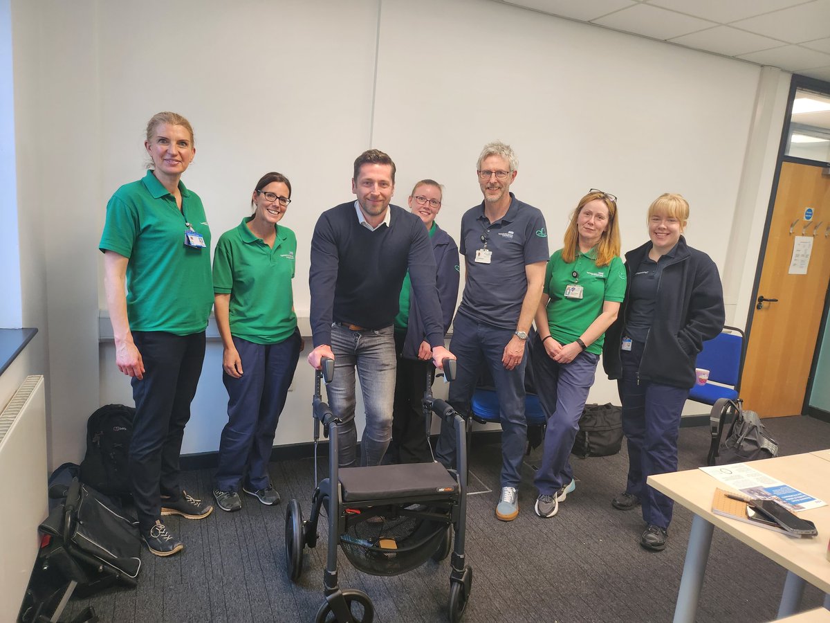 Our in service training this week included a visit from @Rollzint who came to demonstrate the Rollz Motion Rhythm for our Physio team. This rollator is designed for patients who experience freezing and other disrupted gait patterns. 
#neurorehab #parkinsonsuk #Rollz