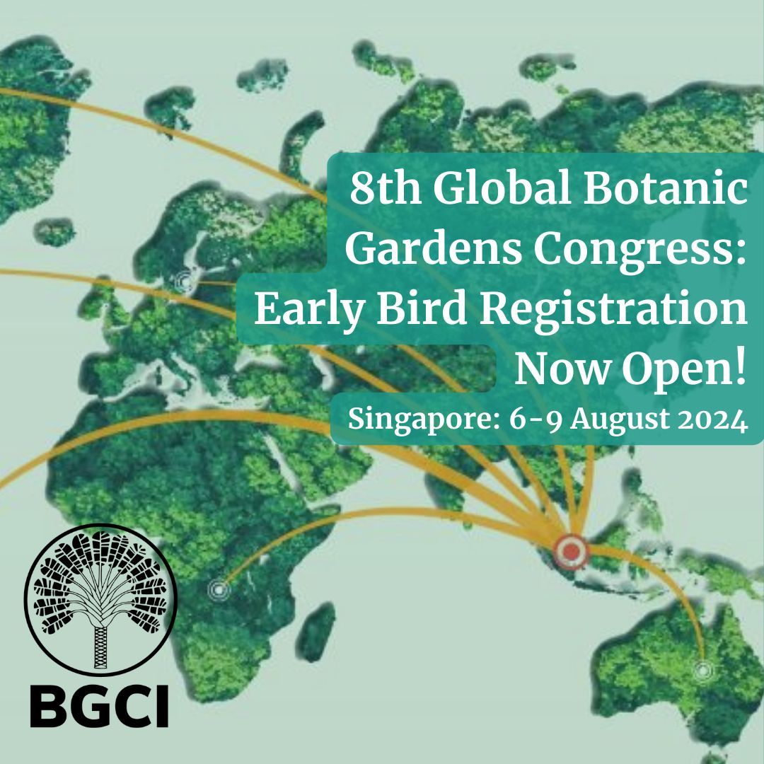 Last few weeks to get the early bird price for your tickets to the 8GBGC! Have you got yours yet? We look forward to seeing you there! buff.ly/3UN6JAu #GlobalConservationNetwork #BotanicGardensForConservation #PlantConservation