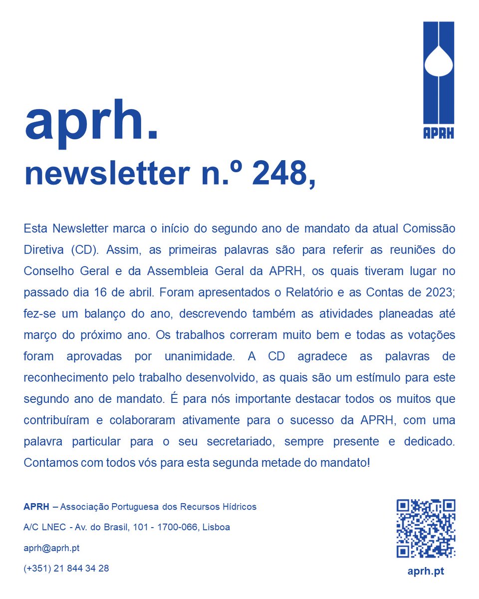 Newsletter da APRH nº 248

aprh.pt/Newsletter/new…

#aprh #agua #recursoshidricos #water