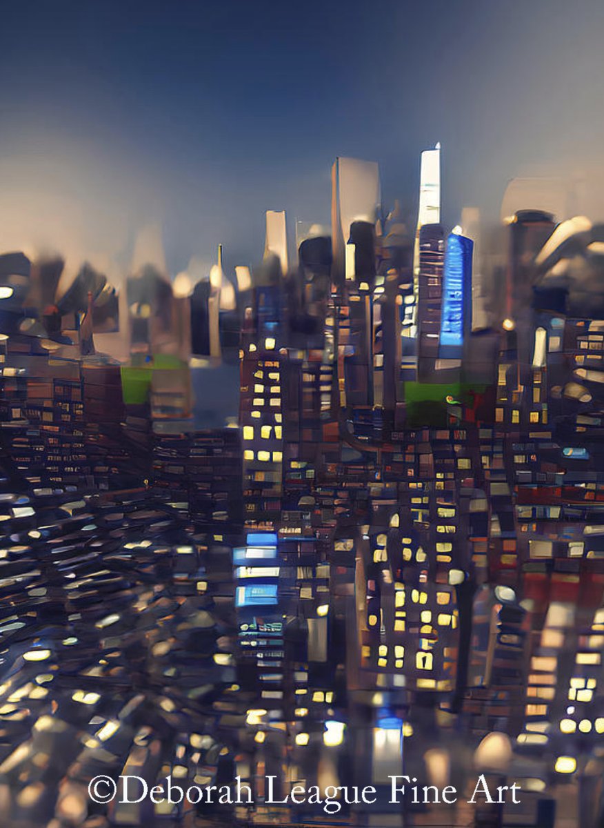 NYC Skyline at night #wallart #homedecor #digitalart #ayearforart #buyintoart #cityscape #skyline #art #artist #nyc #abstractart #glow #energy #nightimage #skyscrapers #tallbuildings #buildings #illumination #impressionism #reflections #aerialview 

ART - deborah-league.pixels.com/featured/new-y…