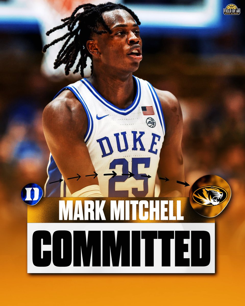 🚨NEWS🚨 Former Duke F Mark Mitchell announces he is headed to Missouri. The 6-8 sophomore averaged 11.6 points and 6.0 boards this past season for the Blue Devils.