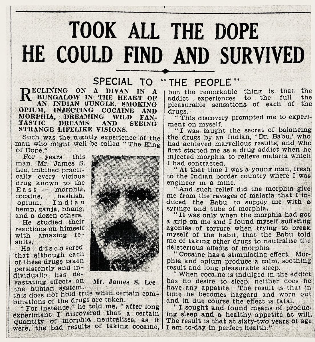 Finally a photo of the elusive James Lee! Great headline too The People, 24 Nov 1935 (HT Darcy Moore)