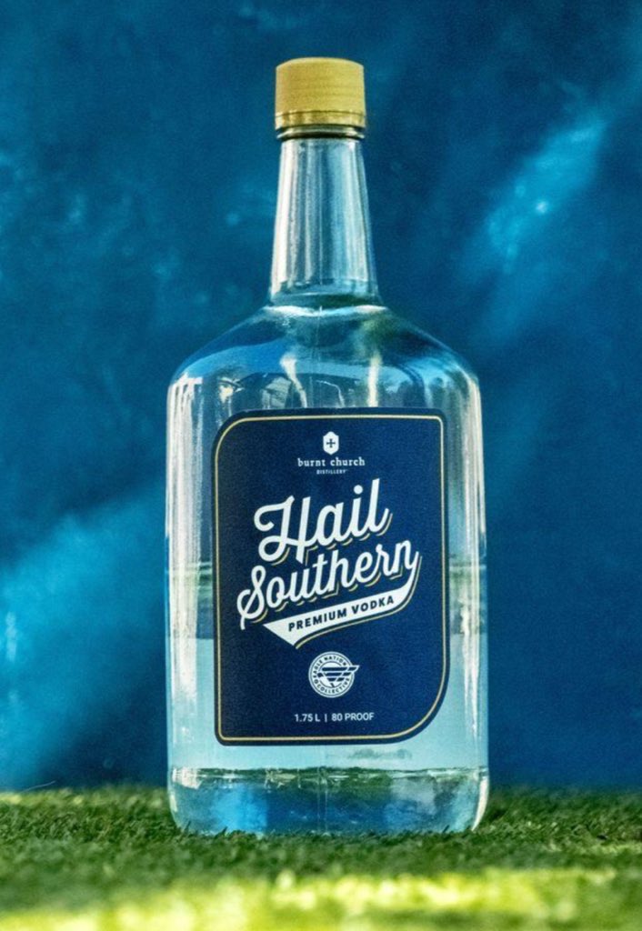 TheBigGuyWJCL's tweet photo. How about Hail Southern Premium Vodka? 

@EagleNationNIL collaborating with Burnt Church Distillery and Southern Crown Partners to launch the spirit across Georgia. Fans will get their first taste of the vodka at the GATAJam with @coleswindell Saturday night in Statesboro. https://t.co/EoXucddSFA