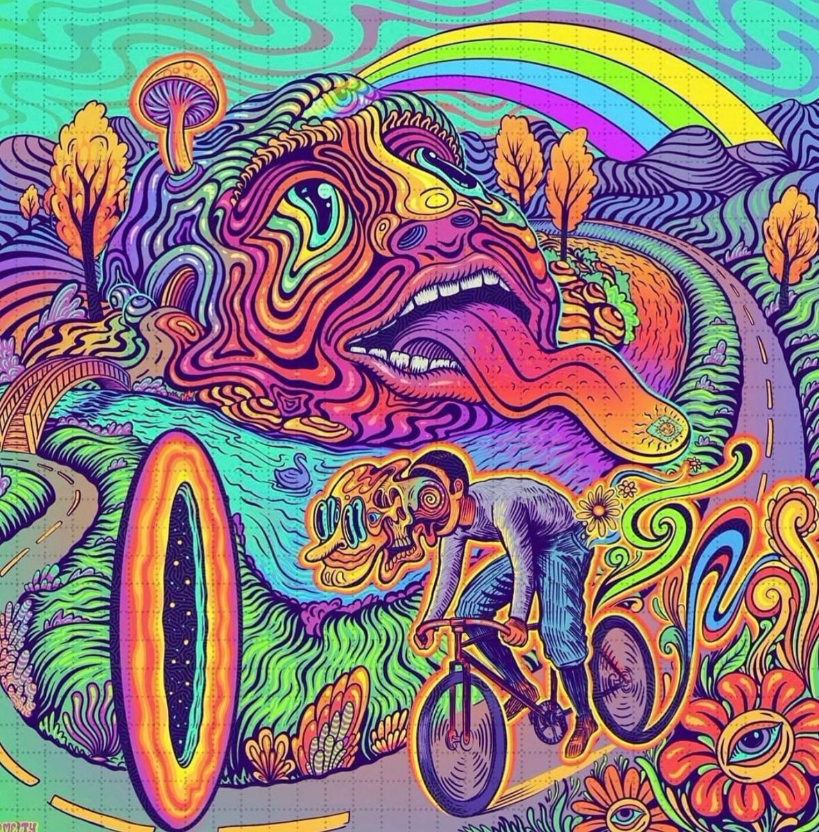 Bicycle Day artwork by Mr. Melty 😍🤩
#psychedelic #trippy #BicycleDay #art