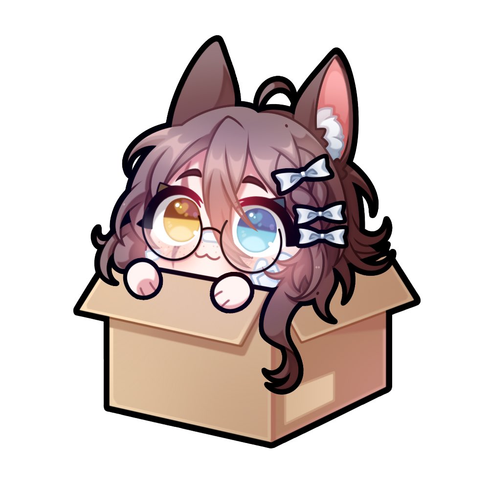 crying screaming and throwing up look at cute little me in this box that the lovely @llevll27 made for me 😭 if you opened the door and saw me on your porch would you take me in and feed me or even adopt me 🙈 #vtubers