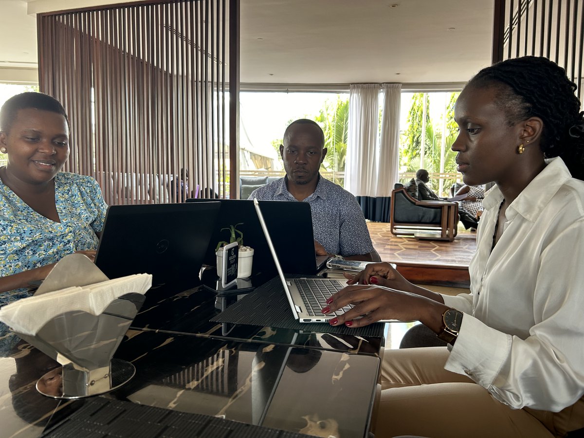 While they may work on different projects, our team in #Uganda appreciates the moments they can work together when the opportunity arises. From L to R: Harriet Komujuni (USAID SBCA), Emmanuel Ssegawa (various NTD focused projects), & Rebecca Atamba (#BusinessDevelopment).