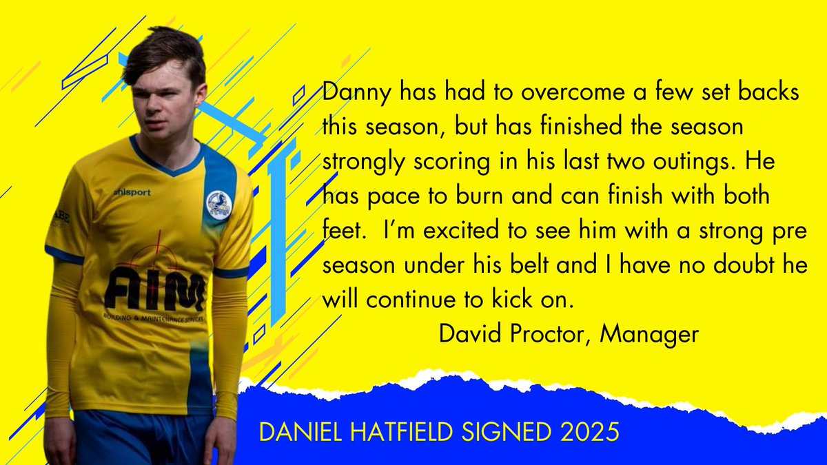 Daniel Hatfield Signs

Super to have Danny back at Broadwood for another season

#playerpathway