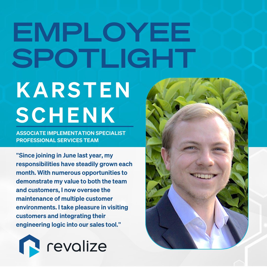 We're delighted to introduce Karsten Schenk, our Associate Implementation Specialist!

Karsten enhances customer value by critically analyzing their current processes and streamlining them with our Sofon solution. Thanks for being such an all-star 🎉

#EmployeeSpotlight #Revalize