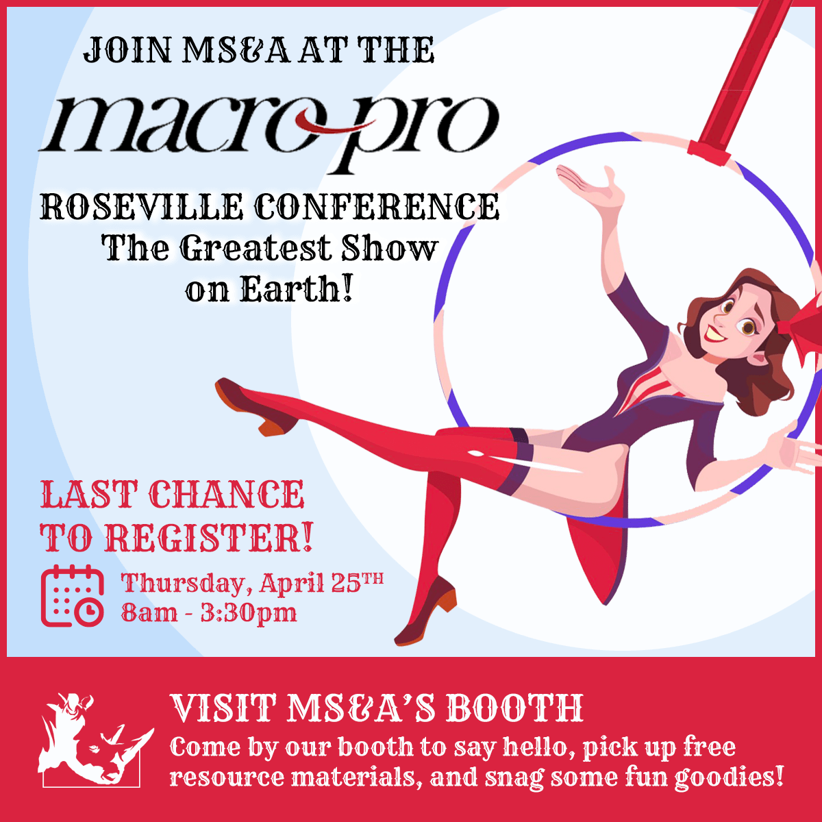 sullivanattys's tweet image. ⏰ Are you attending Macro-Pro + Friends’ Roseville Conference? If so, be sure to come by our booth to say hello, pick up FREE resource materials, and snag some fun goodies! Register at ➡️ msa.news/macropro-042024.
#MacroPro #TeamRhino