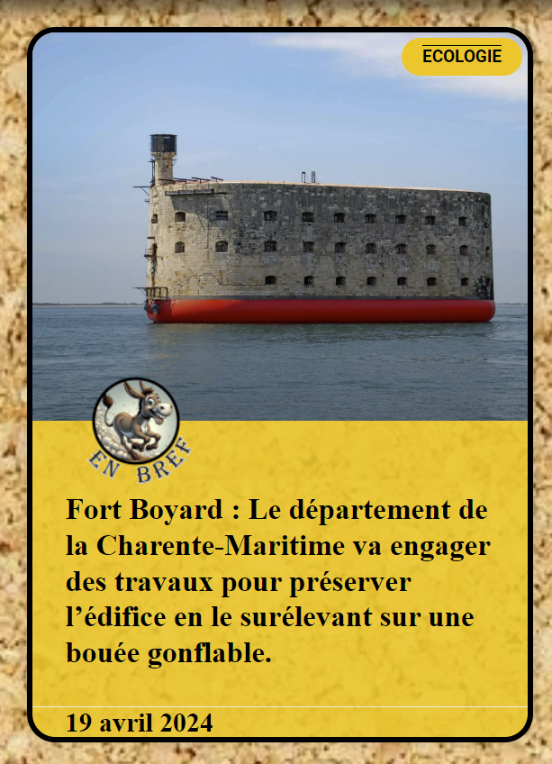 #FortBoyard : Le #département de la #CharenteMaritime va engager des travaux pour préserver l’édifice en le surélevant sur une bouée gonflable.

Toutes nos news sont tirées de faits réels

Retrouver tous nos articles sur notre site

#télévision #france2 #humour #VendrediLecture