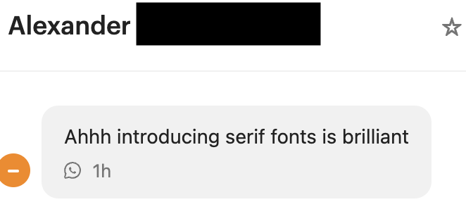 Mentava uses Lexend font, which is designed to improve reading performance. Lexend uses a single-story lowercase 'ɑ', like handwriting. After doing Mentava with my daughter, I noticed she was struggling with print books, which use a two-story 'a'. So we introduced serif fonts.