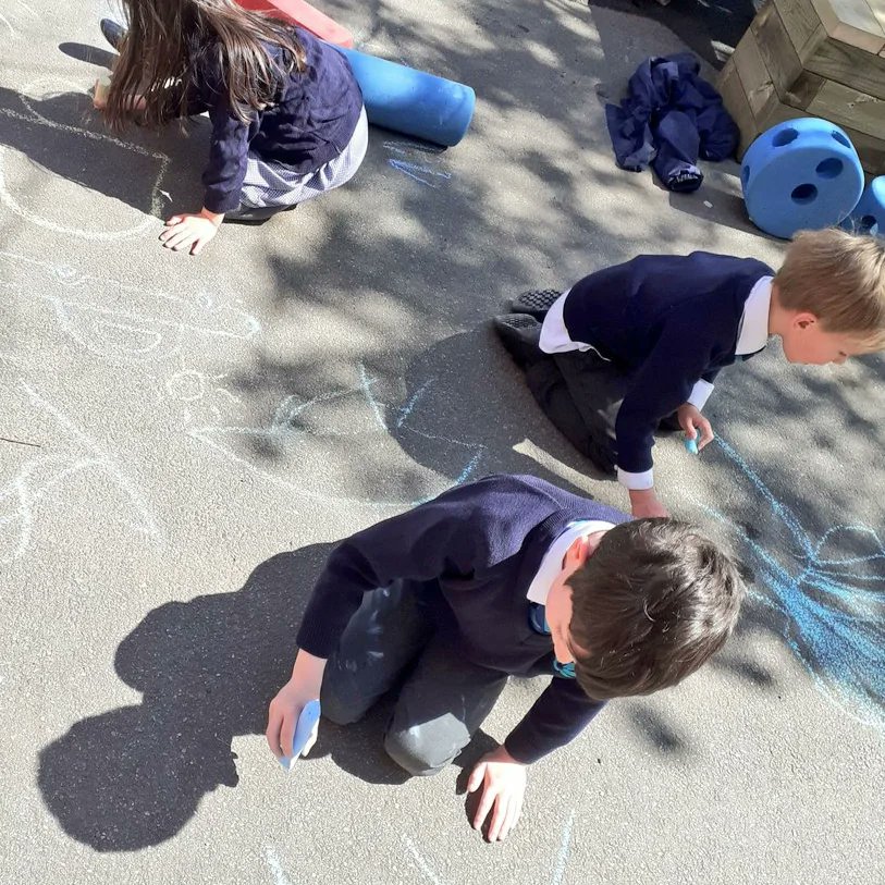 Chalk + Children = Playground Bliss! ❤ #Playground #calmschool