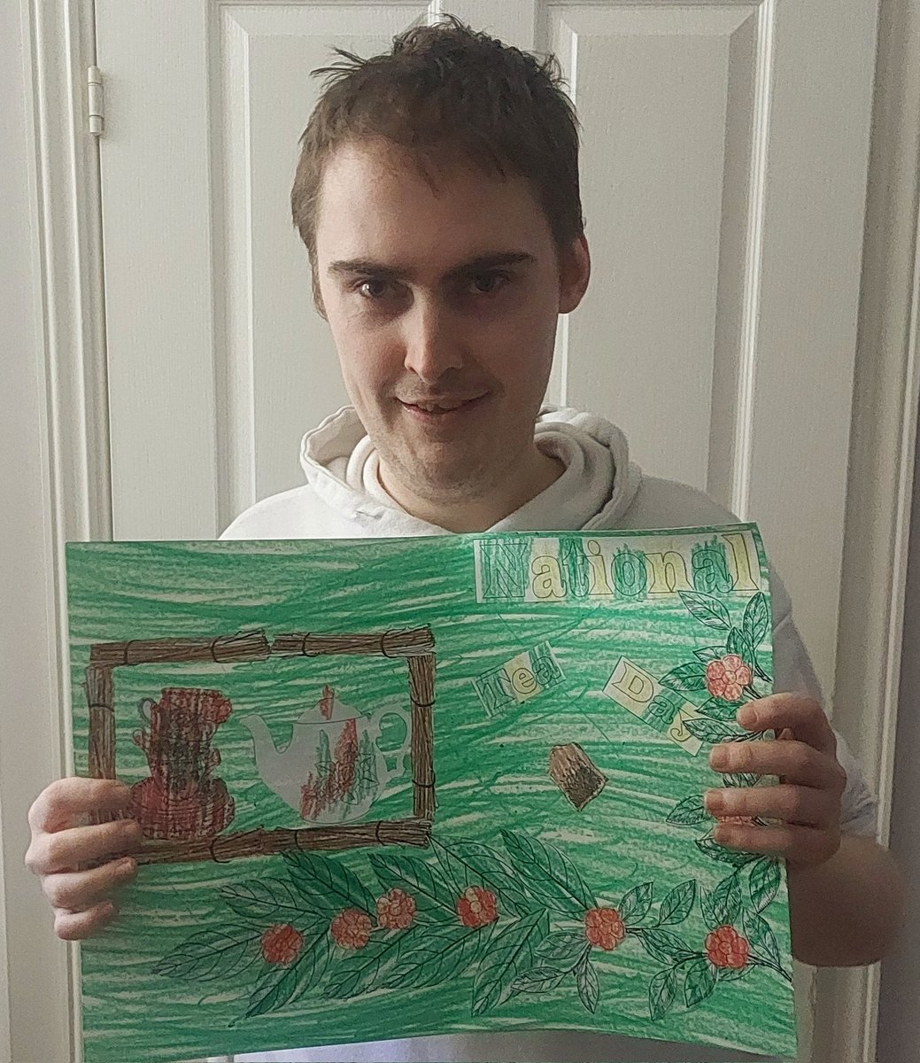 Ryan's been learning all about tea this week as its national tea day on Sunday, and he did another picture today at his daycentre, Ryan loves showing off his artwork, and loves reading through all the lovely comments.