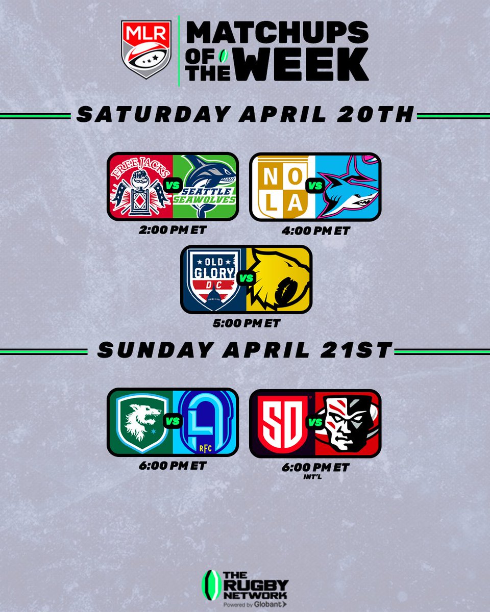 Back at it for Week 8 Catch all the action on The Rugby Network. @usmlr