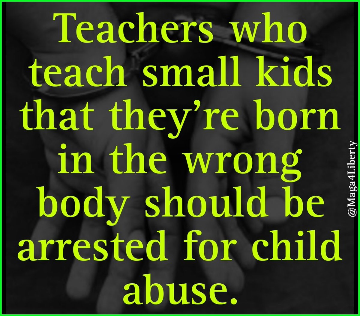 #PeriklesDepot 

🔥  Teachers who teach small kids
        that they're born in the wrong body 
        should be arrested for child abuse!  🔥