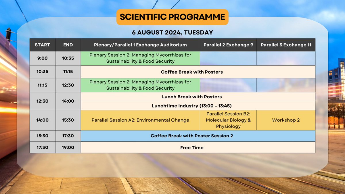 👀A closer look at the second day's scientific programme at #ICOM12 👀

📝 Plenary session: 'Managing Mycorrhizas for Sustainability & Food Security'
🧬Parallel Sessions: Environmental Change and Molecular Biology & Physiology

Learn more!
bit.ly/48ayHsI

@mycorrhiza_ims