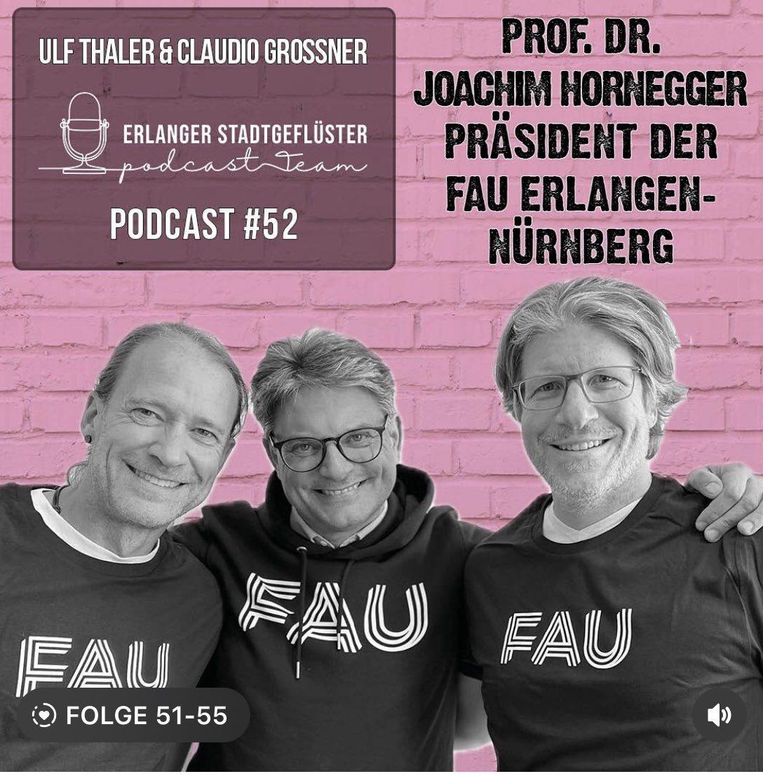 #FAUpodcast: As the featured studio guest for the #ErlangerStadtgeflüster podcast series with Ulf Thaler and Claudio Großner, I engaged in an enriching dialogue. We've just released the 52nd episode! 📻 @uniFAU