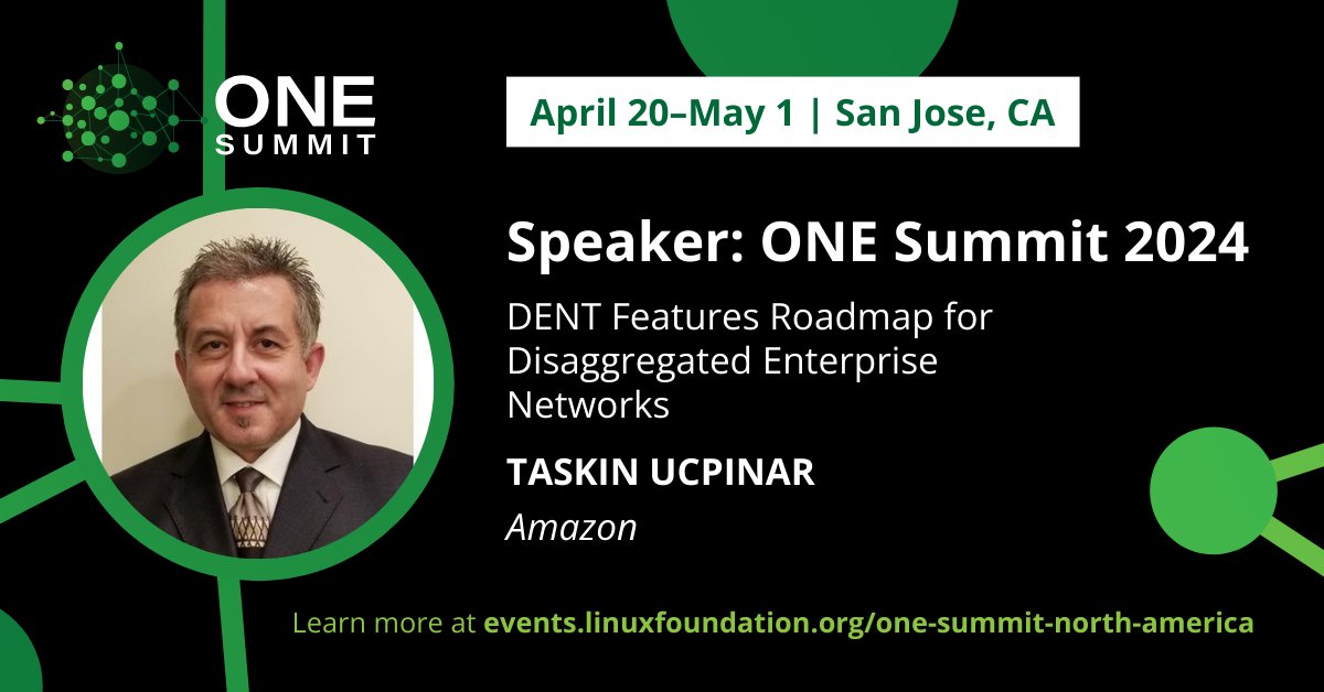 DENTNOS's tweet image. Join Taskin Ucpinar of DENT member @Amazon at the upcoming ONE Summit in San Jose, where he will discuss the #DENTnos features roadmap for disaggregated enterprise networks. Read more at hubs.la/Q02l66Nq0 #onesummit #nos #networking #lfnetworking #disaggregation @awscloud