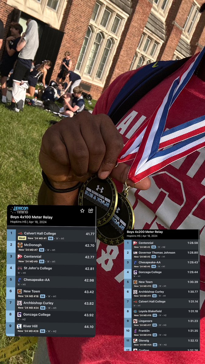 DaytronGraham4's tweet photo. Our relay placed very well in maryland yesterday with our 4x1 setting a school record, and our 4x2 (22.44 spilt) qualifying for national🙏🏾#agtg https://t.co/HPYn8SXxBw