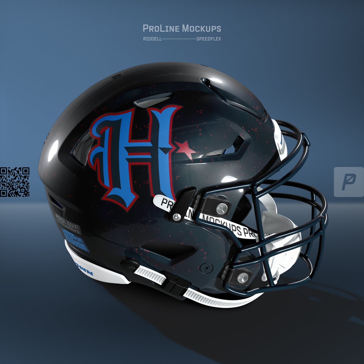 Here's a more realistic mockup of the new Texans H-Town helmet with the red flecks in the paint and the base gloss finish.