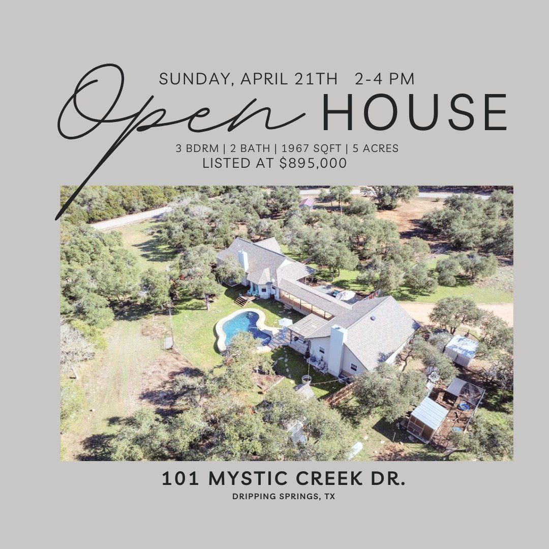 justincofield's tweet image. A weekend full of open houses! Two really distinct properties. We’d love for you to come check one out!

#openhousesunday #openhouseaustin #openhousedrippingsprings