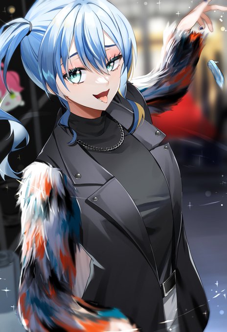 「blue hair feathers」 illustration images(Latest)