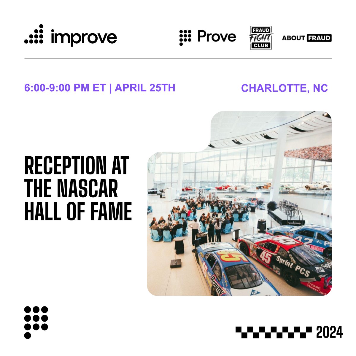 👉 Attending 𝗶𝗺𝗽𝗿𝗼𝘃𝗲 𝟮𝟬𝟮𝟰 featuring Fraud Fight Club? 🏁 Get revved up for our sensational reception at the @NASCARHall of Fame! Join us for an unforgettable evening filled with excitement – from race simulators in retired @NASCAR cars to pit crew challenges,