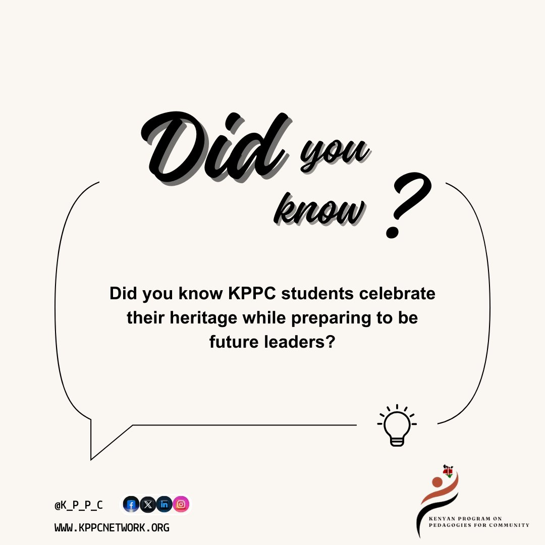 KppcOrg's tweet photo. Did you know KPPC students celebrate their #heritage while preparing to be future #leaders? Empowering the next generation of Kenya!

Learn more via https://t.co/f90XNWg2kz today!

#KPPCLeadership #EmpoweringKenyans https://t.co/19lvuBjfFh